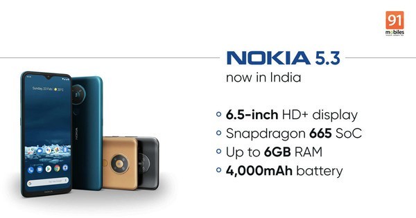 諾基亞5.3在印度上市,搭載驍龍665處理器_XDA智能手機網