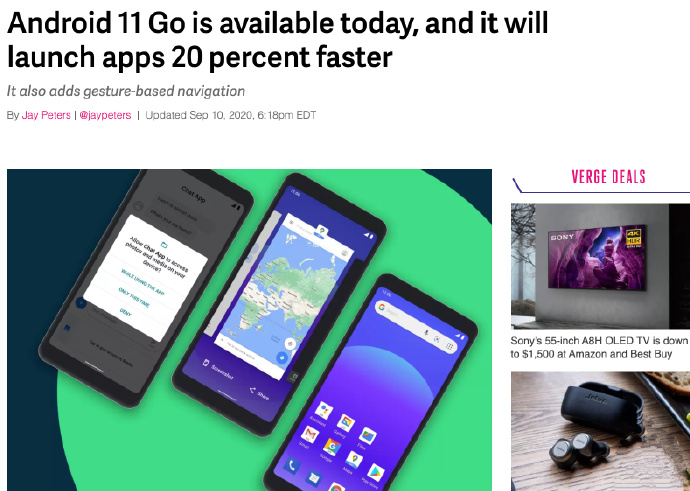 谷歌Android11 Go推出,為低配機型設計的安卓系統