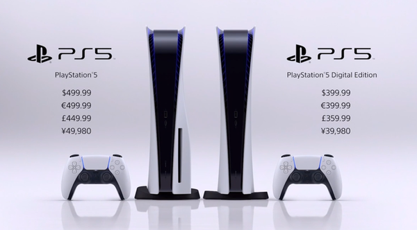 索尼PS5上市價格公布:最低399美元,11月12日發售